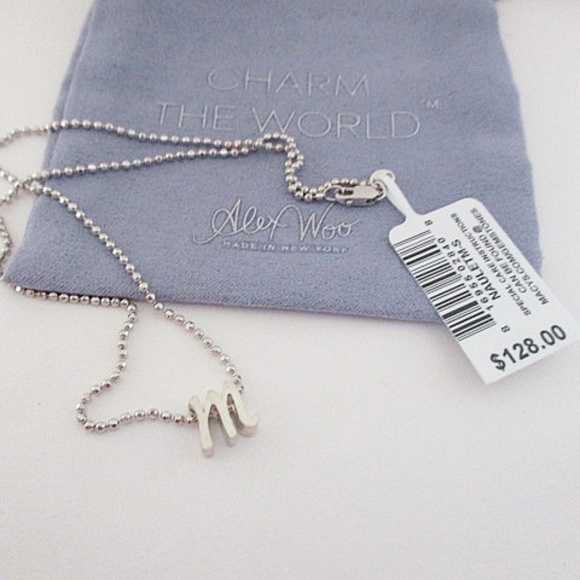 ALEX WOO - Sterling Silver Letter M Necklace - Picture 1 of 4